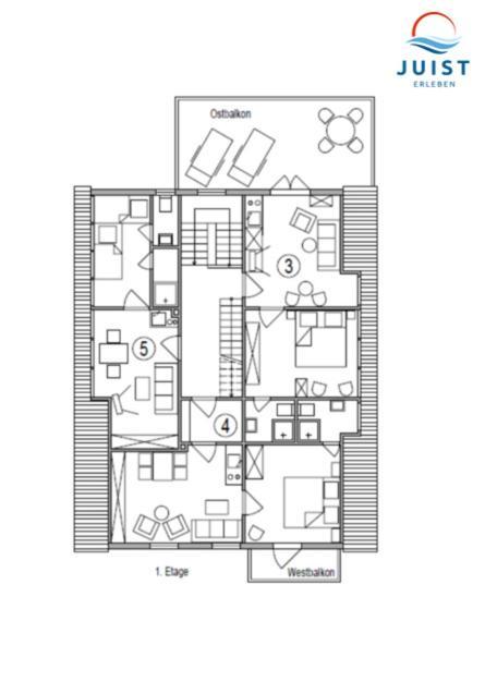 Haus Deichgraf 175 - Wohnung 5 Juist Eksteriør bilde